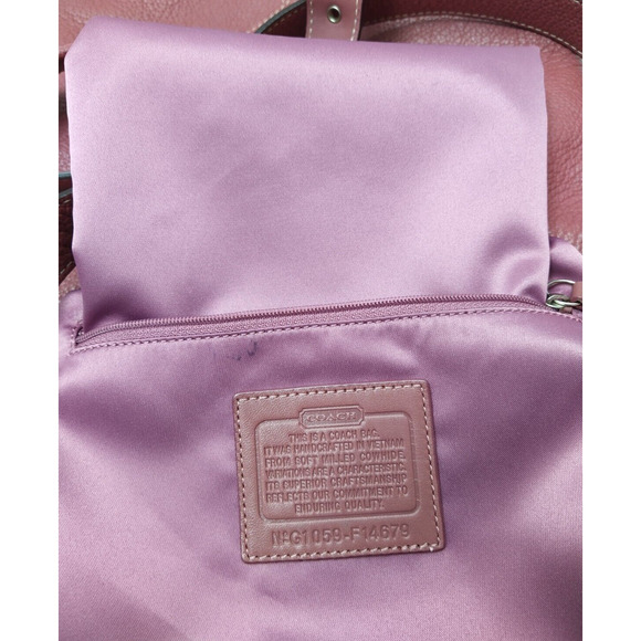 Coach Penelope Pink Pebbled Leather Zipper Pocket Crossbody Bag
